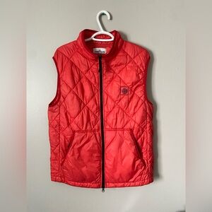 Stone Island Quilted Red Down Vest Sz L